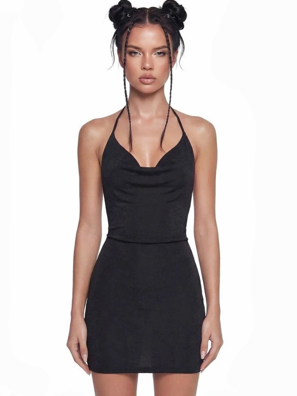 Open Back Mini Dress in Black Like New